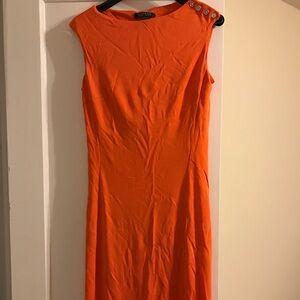 Lauren Ralph Lauren orange midi dress in good used condition